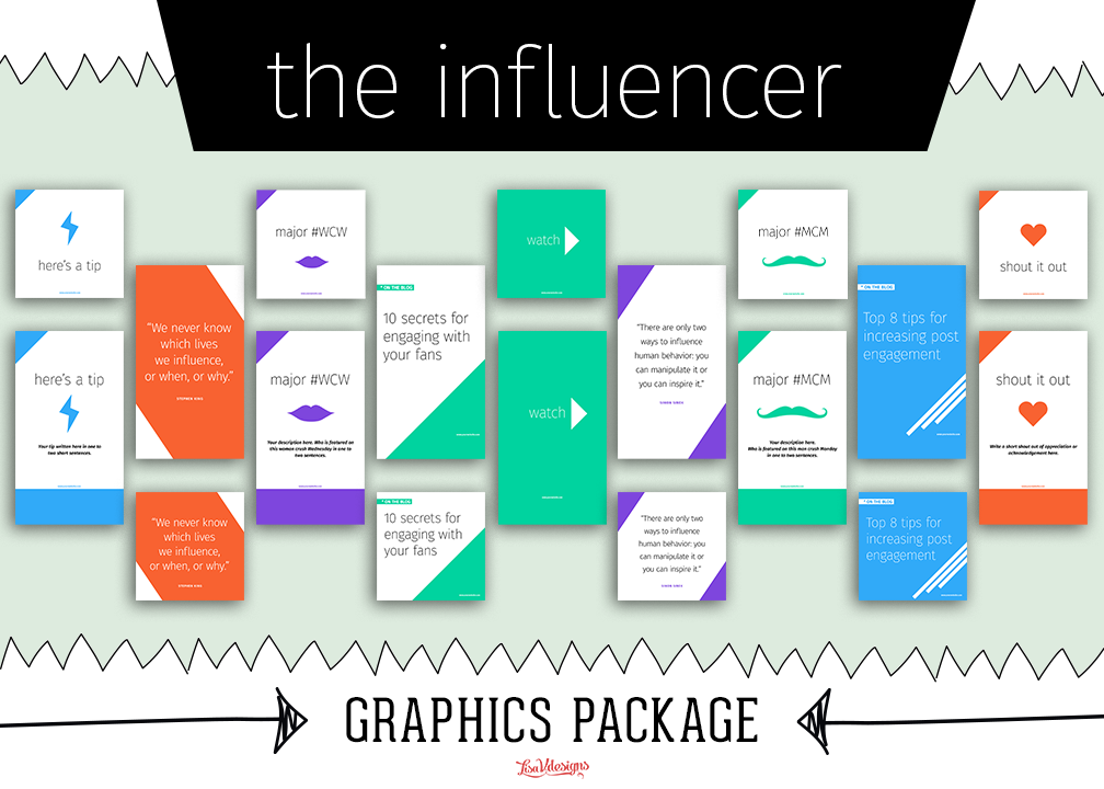 The Influencer Social Media Graphics Package