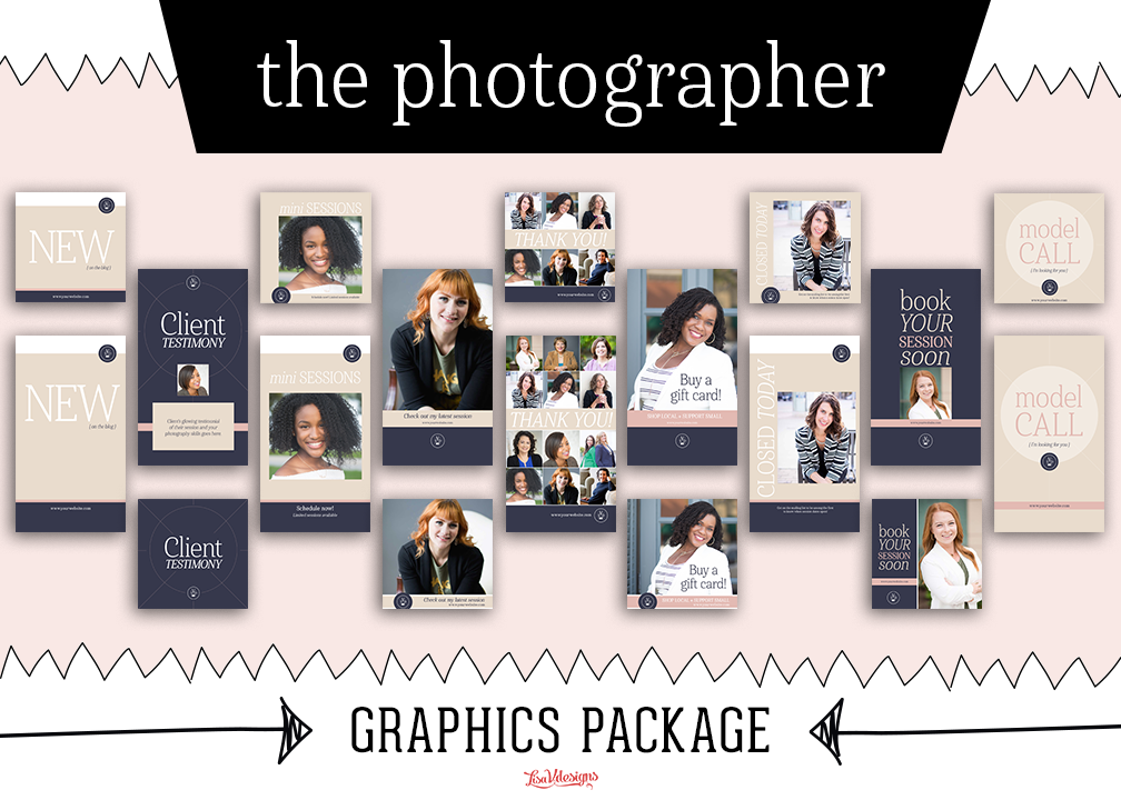 The Photographer Social Media Graphics Package